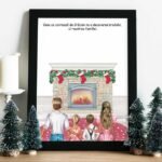 Cadou personalizat de Crăciun - Tablou familie Crăciun -
